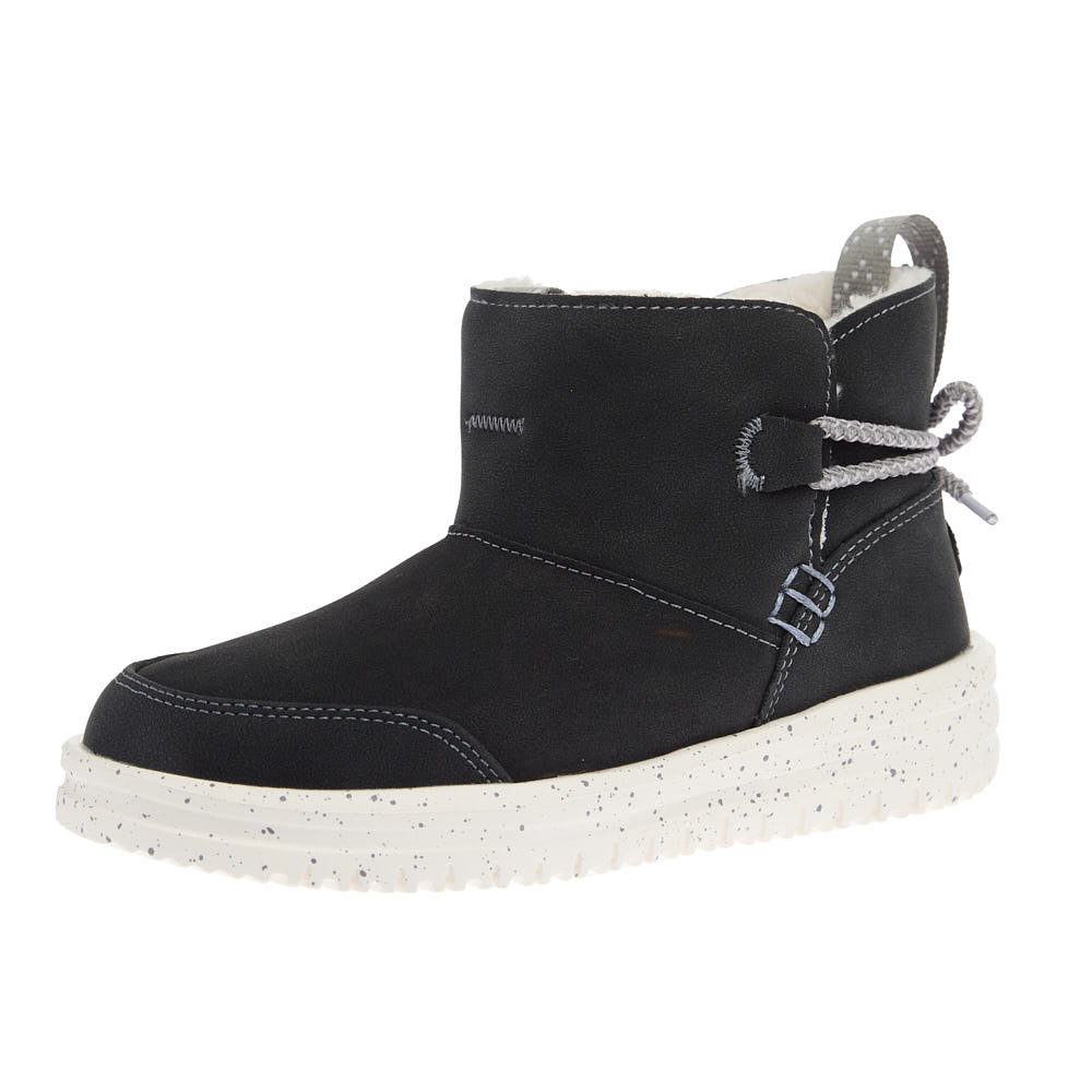 Hey Dude Youth Black Camden Bow Cozy Boot