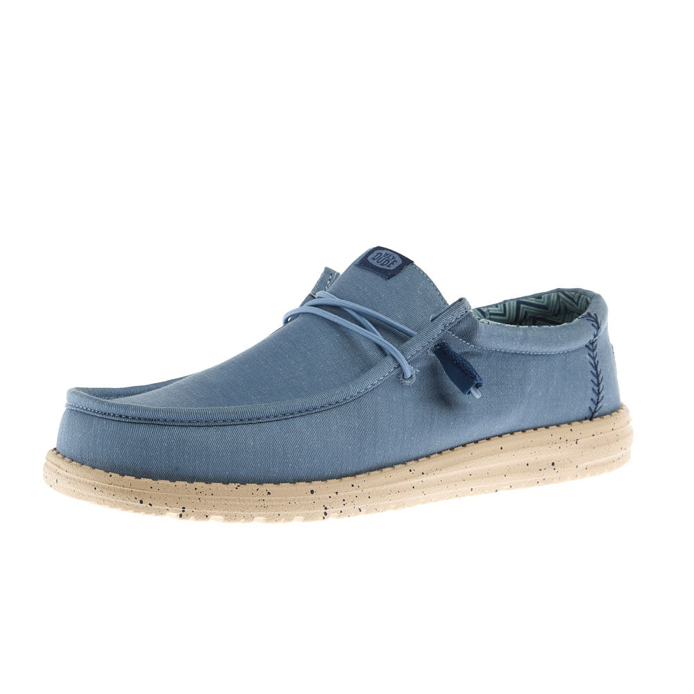 Hey Dude Men's Wally Stretch Canvas Faded Denim Casual Shoe