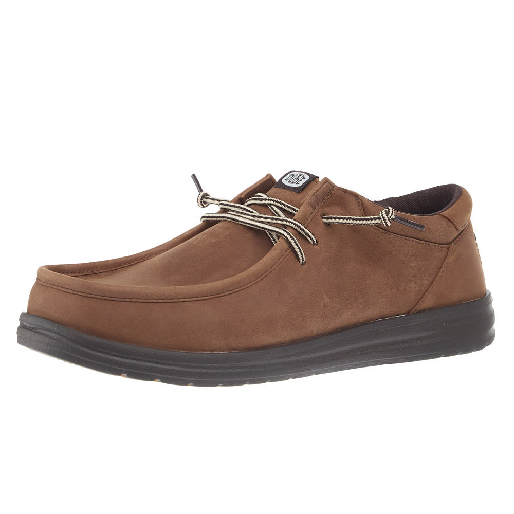 Hey Dude Men's Paul Robe Brown Full Grain Leather Casual Shoe