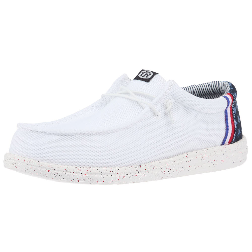 Hey Dude Men's Wally Americana Mesh White Casual