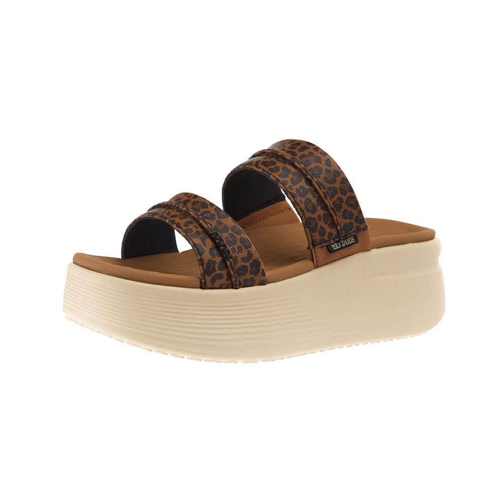 Hey Dude Women's Austin Slide Classic Tan Leopard Sandal