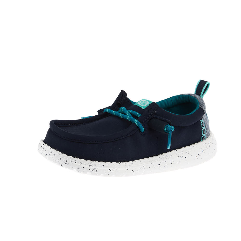 Hey Dude Kid's Wally Mini Ripstop Navy and Multi Casual Shoe