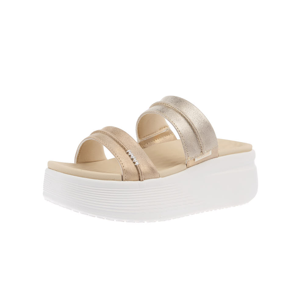 Hey Dude Women's Austin Classic Champagne Metallic Slide