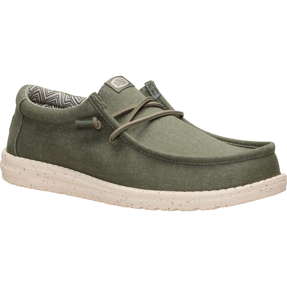 Hey Dude Men's Wally Stretch Canvas Tea Leaf Casual