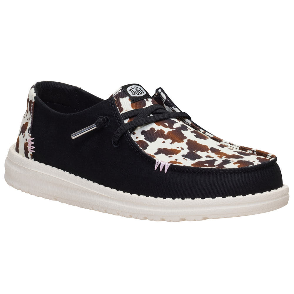 Hey Dude Women's Wendy Spotted Cow Black Casual