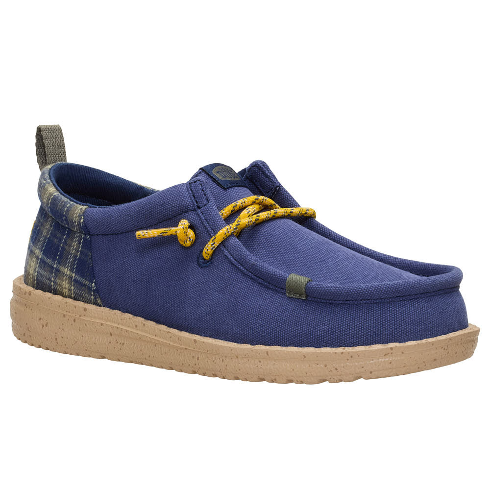 Hey Dude Kid's Wally Funk Navy Plaid