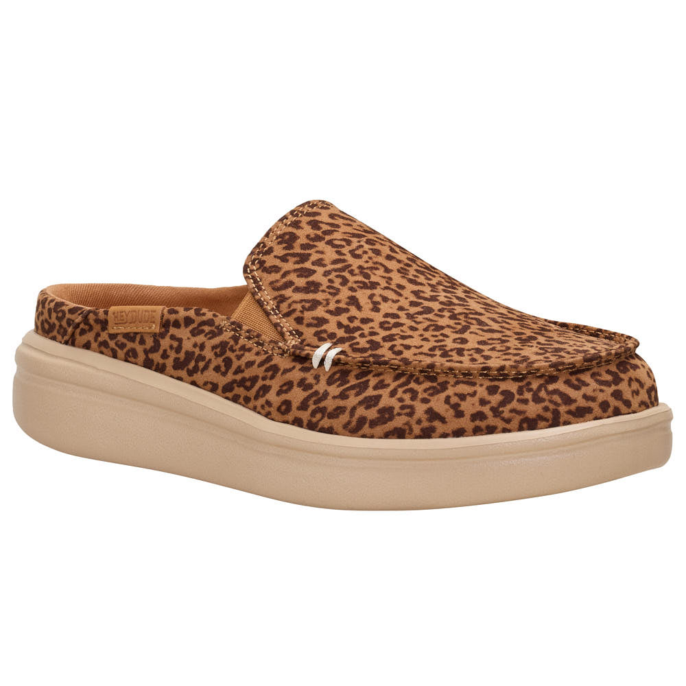 Hey Dude Women's Aspen Slip Tan Leopard Casual