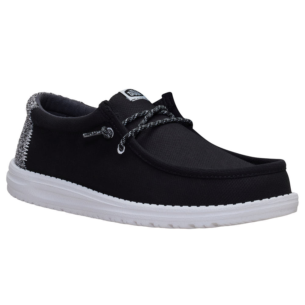 Hey Dude Men's Wally Heathered Knit Black Casual