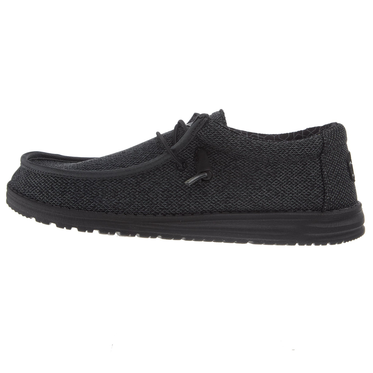 Hey Dude Mens Wally Sox Micro Total Black Casual Shoe