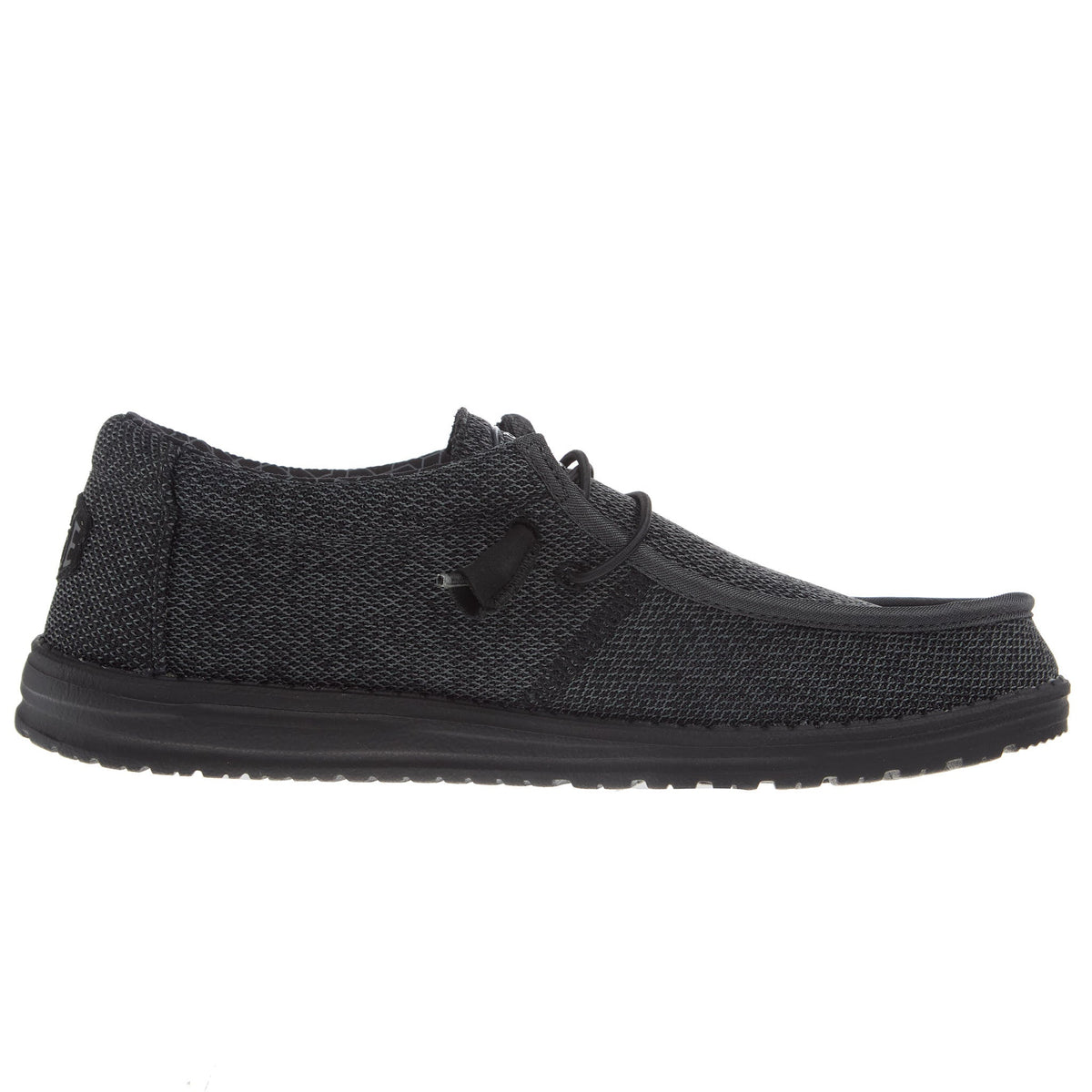 Hey Dude Mens Wally Sox Micro Total Black Casual Shoe