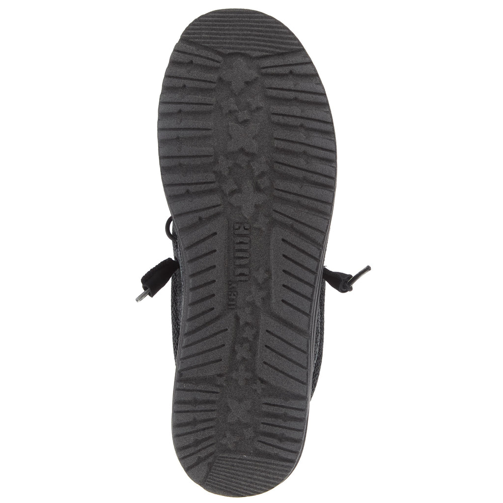 Hey Dude Mens Wally Sox Micro Total Black Casual Shoe