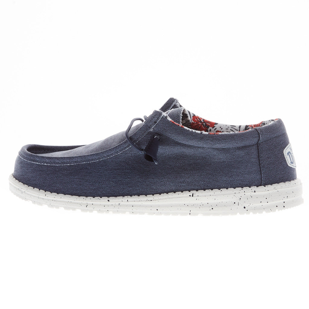Hey Dude Men's Wally Stretch Canvas Blue Casual Shoe