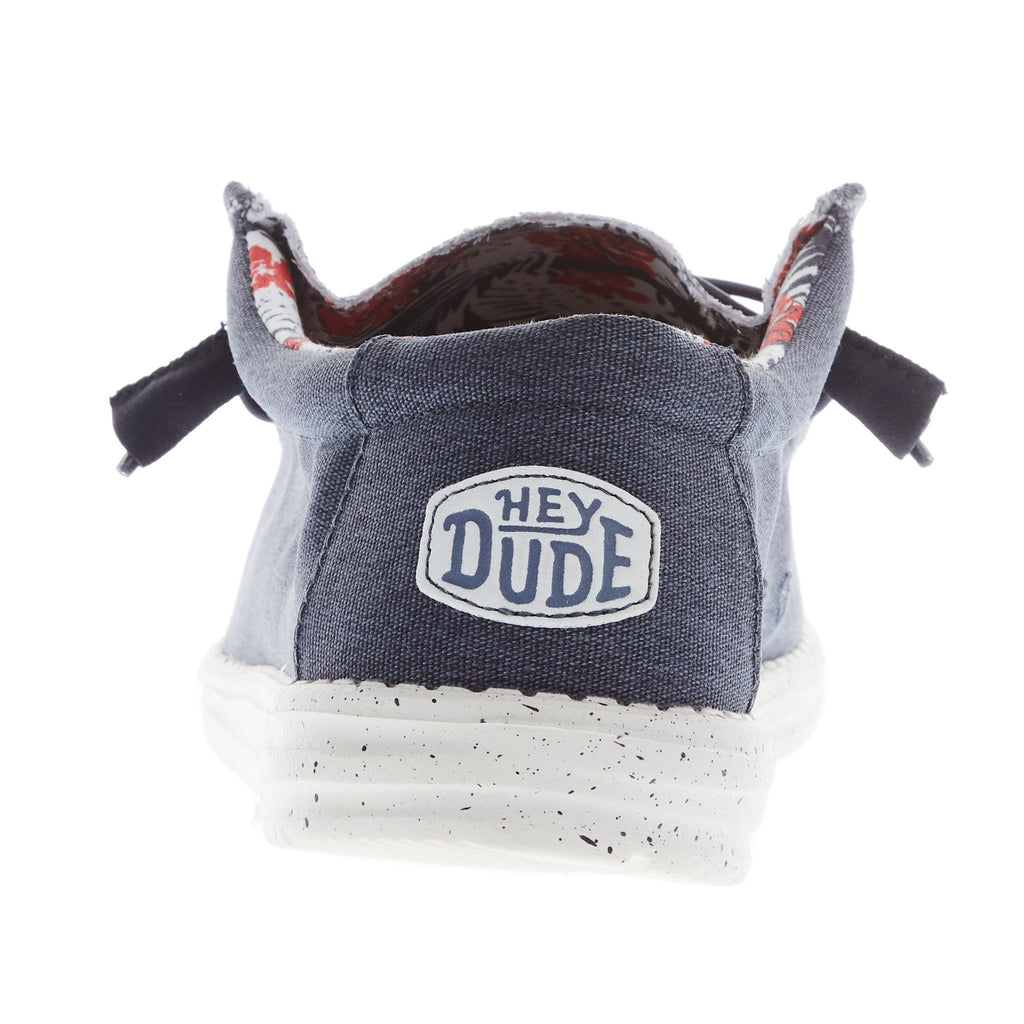 Hey Dude Men's Wally Stretch Canvas Blue Casual Shoe