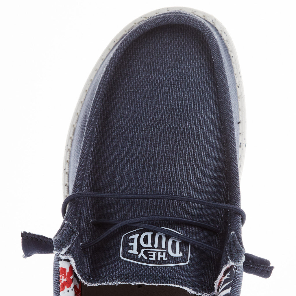 Hey Dude Men's Wally Stretch Canvas Blue Casual Shoe