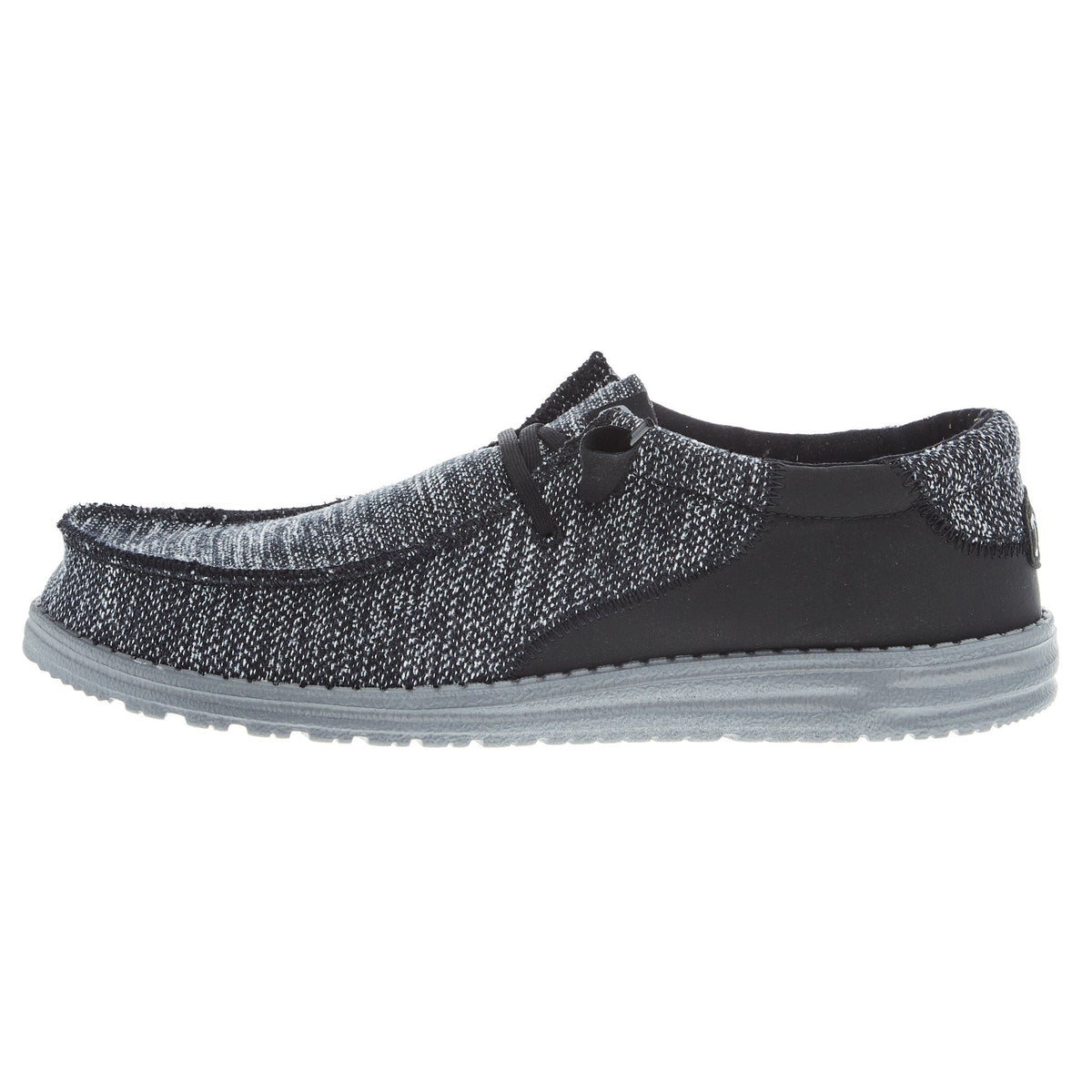 Hey Dude Men's Wally Stitch Flecked Woven Black Casual Shoe