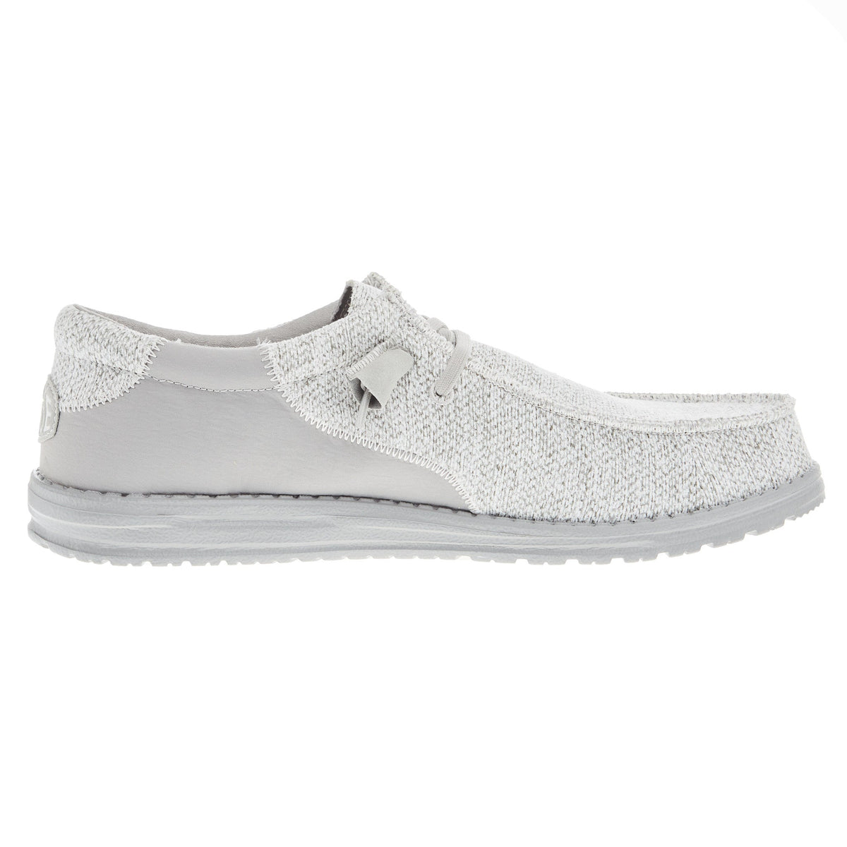 Hey Dude Men's Wally Stitch Flecked Woven Grey Casual Shoe
