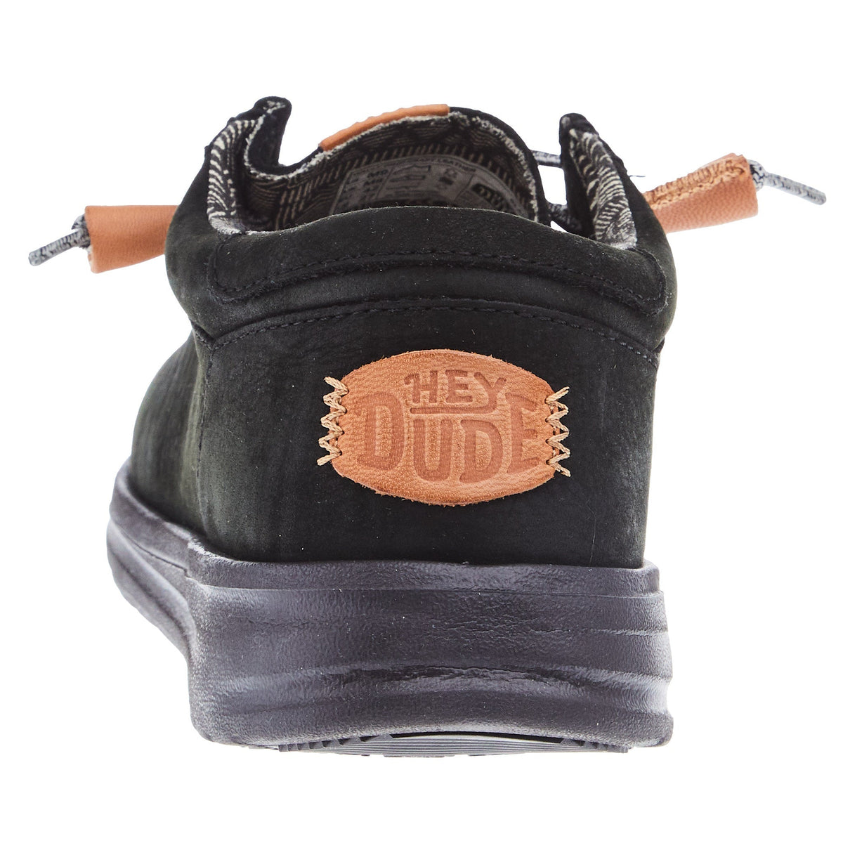 Hey Dude Mens Wally Black Grip Craft Leather Casual Shoe