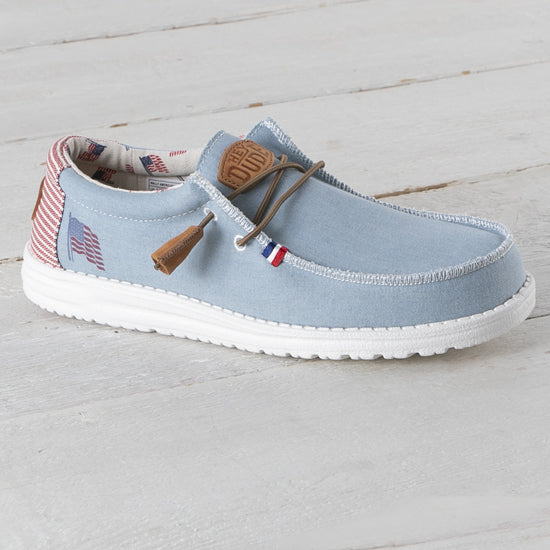 Hey Dude Wally Americana Denim Stripe
