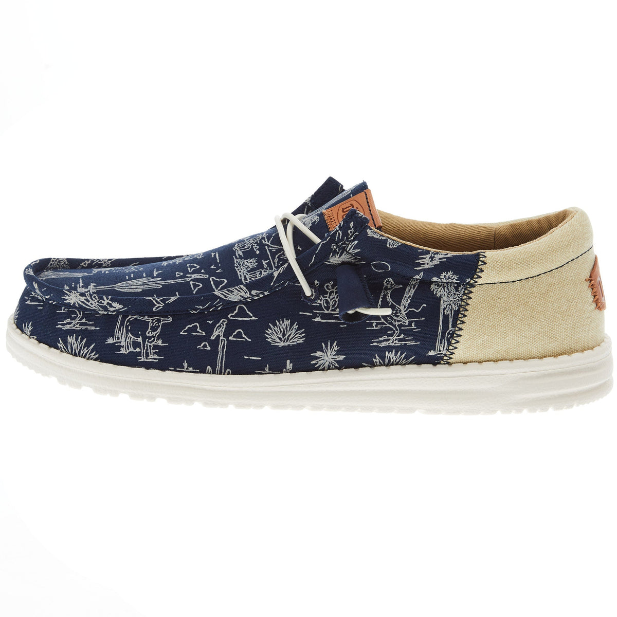 Hey Dude Mens Wally Funk Desert Navy Casual Shoe