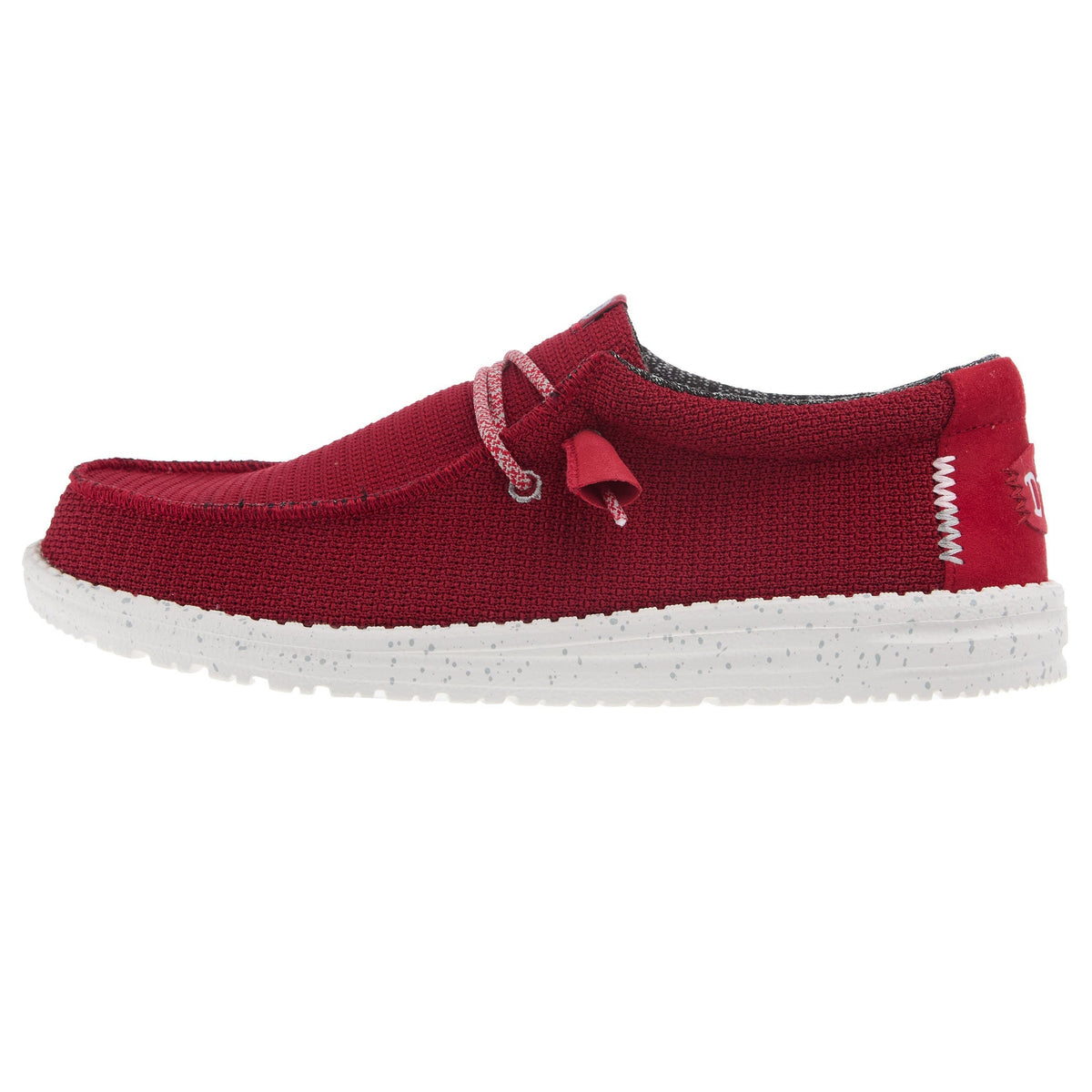 Hey Dude Mens Wally Sport Mesh Dark Red Casual Shoe