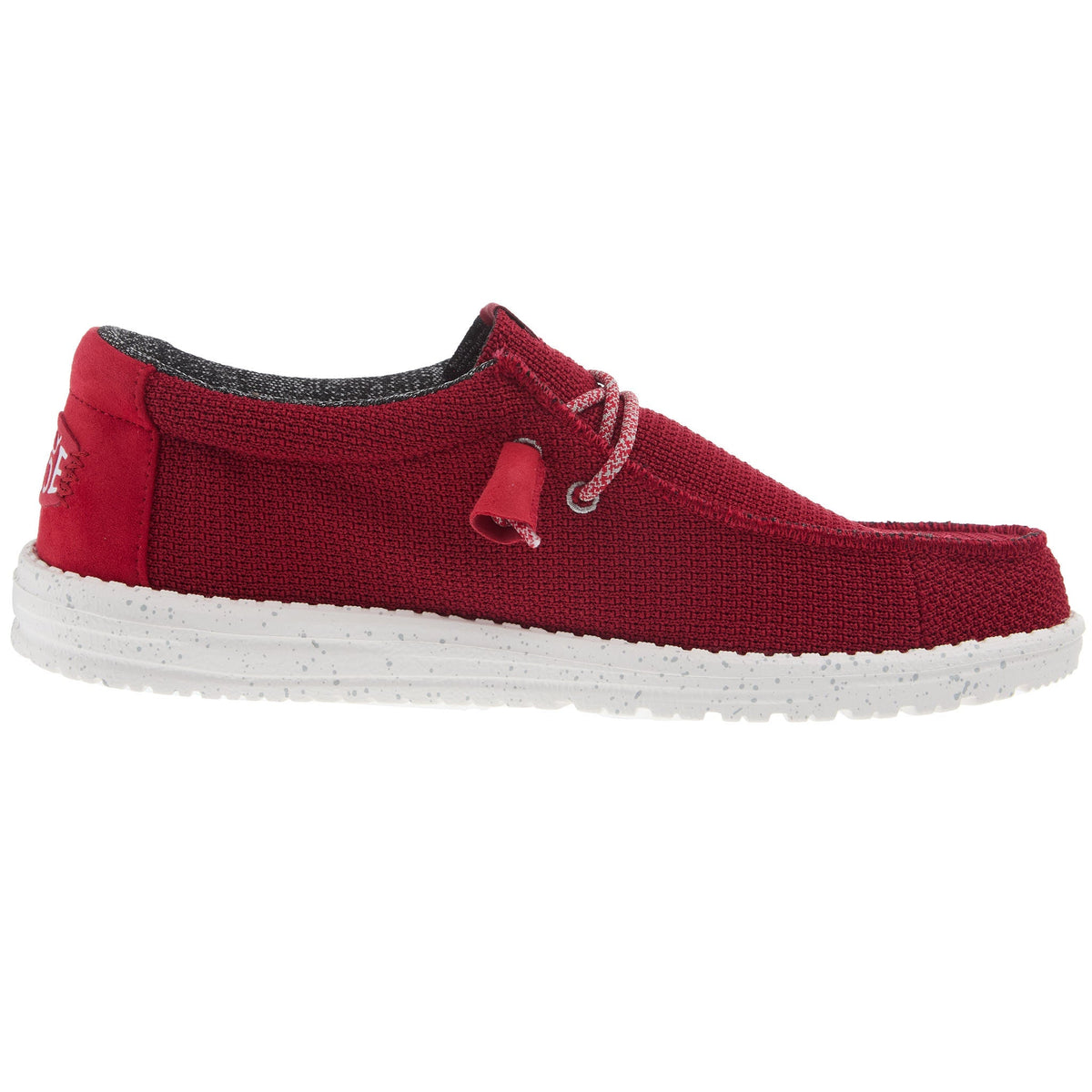 Hey Dude Mens Wally Sport Mesh Dark Red Casual Shoe