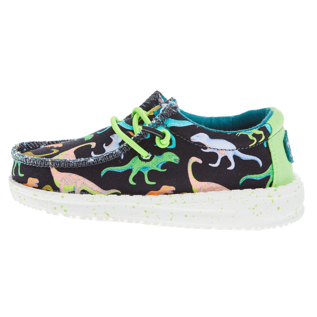 Hey Dude Toddler Wally Dino Lime and Black Casual Shoe