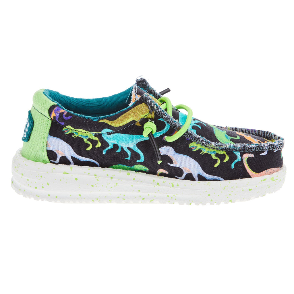 Hey Dude Toddler Wally Dino Lime and Black Casual Shoe