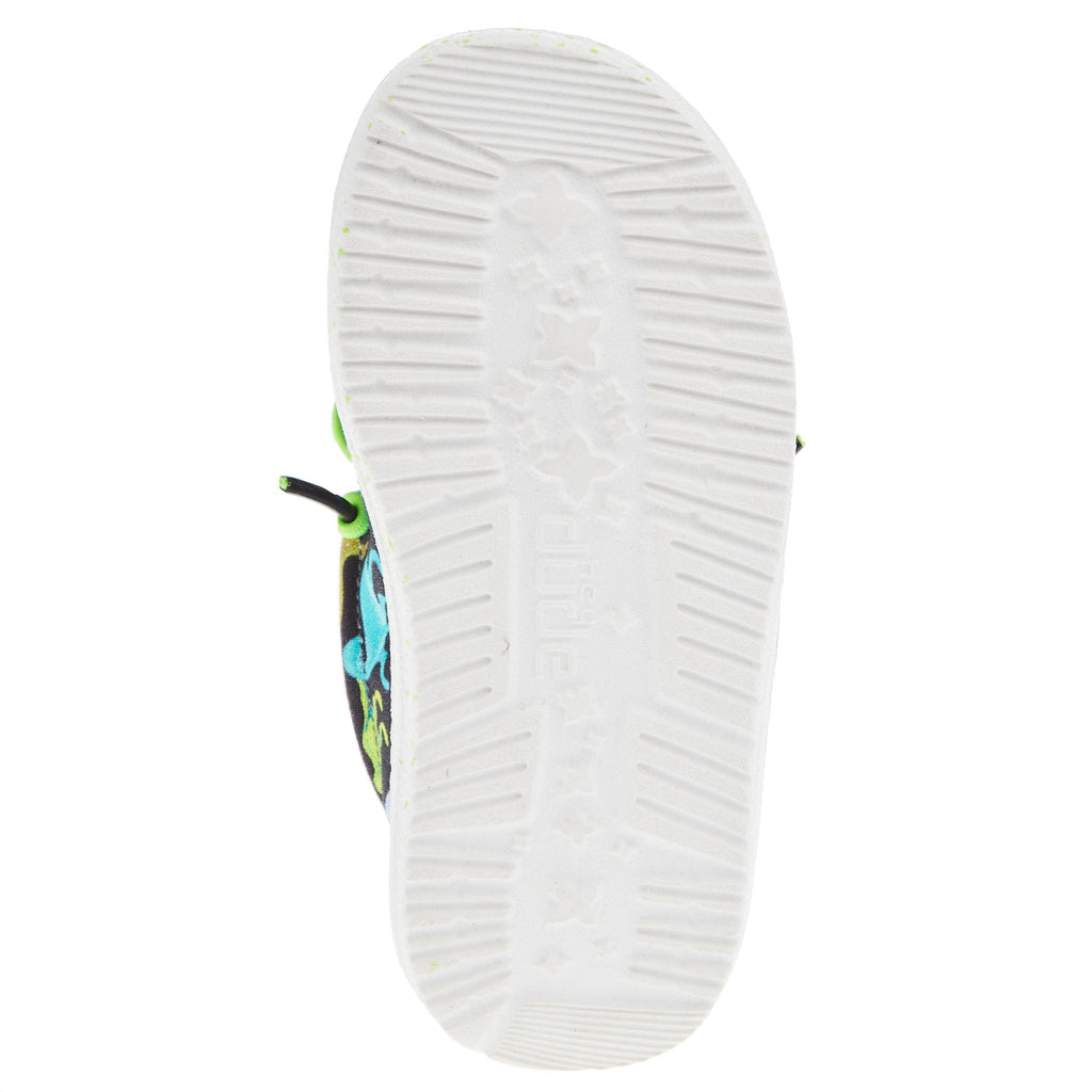 Hey Dude Toddler Wally Dino Lime and Black Casual Shoe