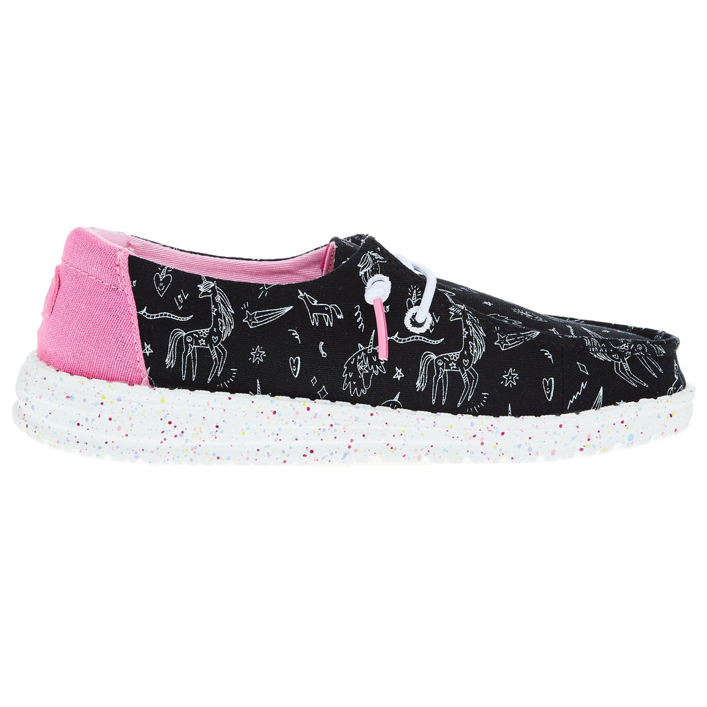 Hey Dude Youth Wendy Unicorn Black Casual Shoe