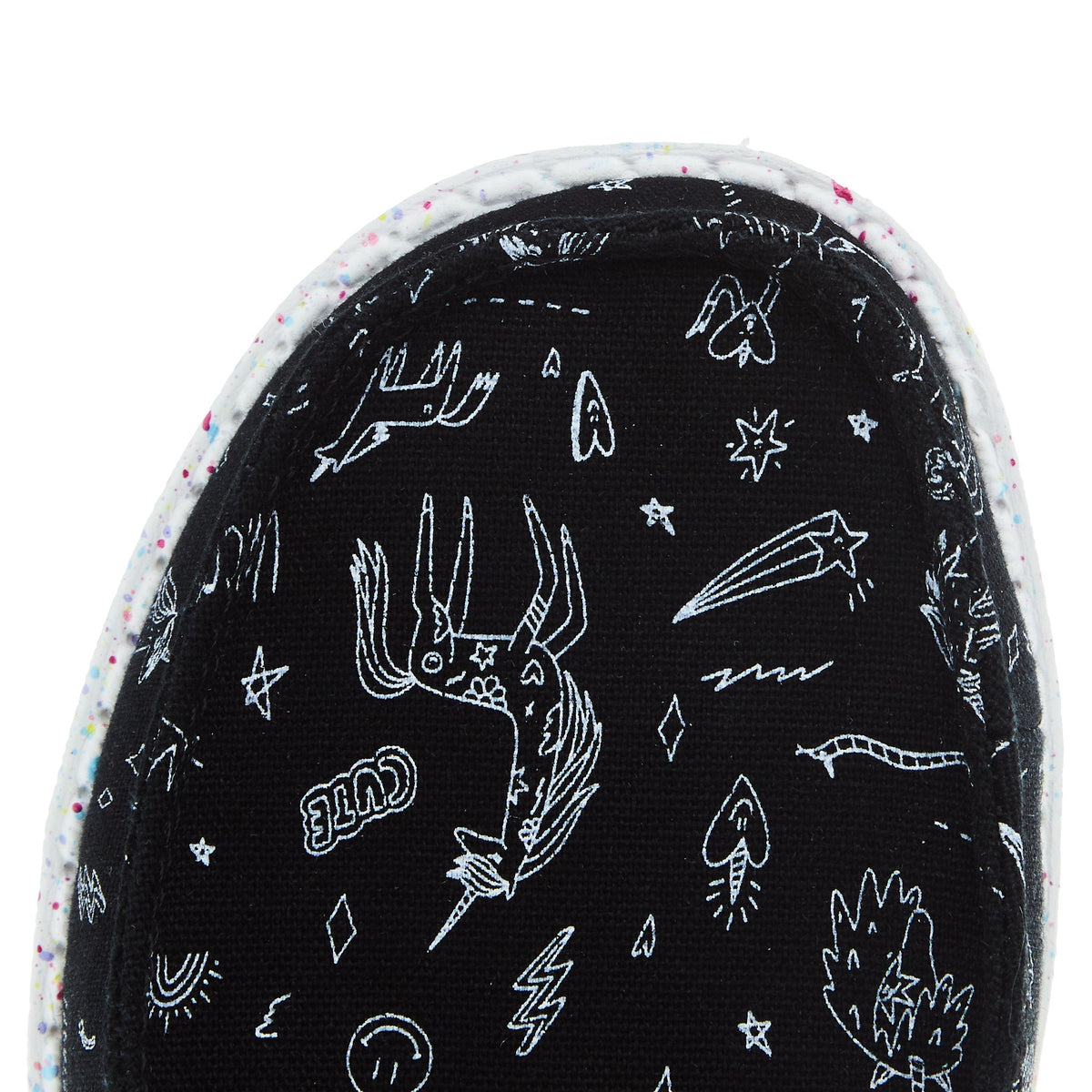 Hey Dude Youth Wendy Unicorn Black Casual Shoe