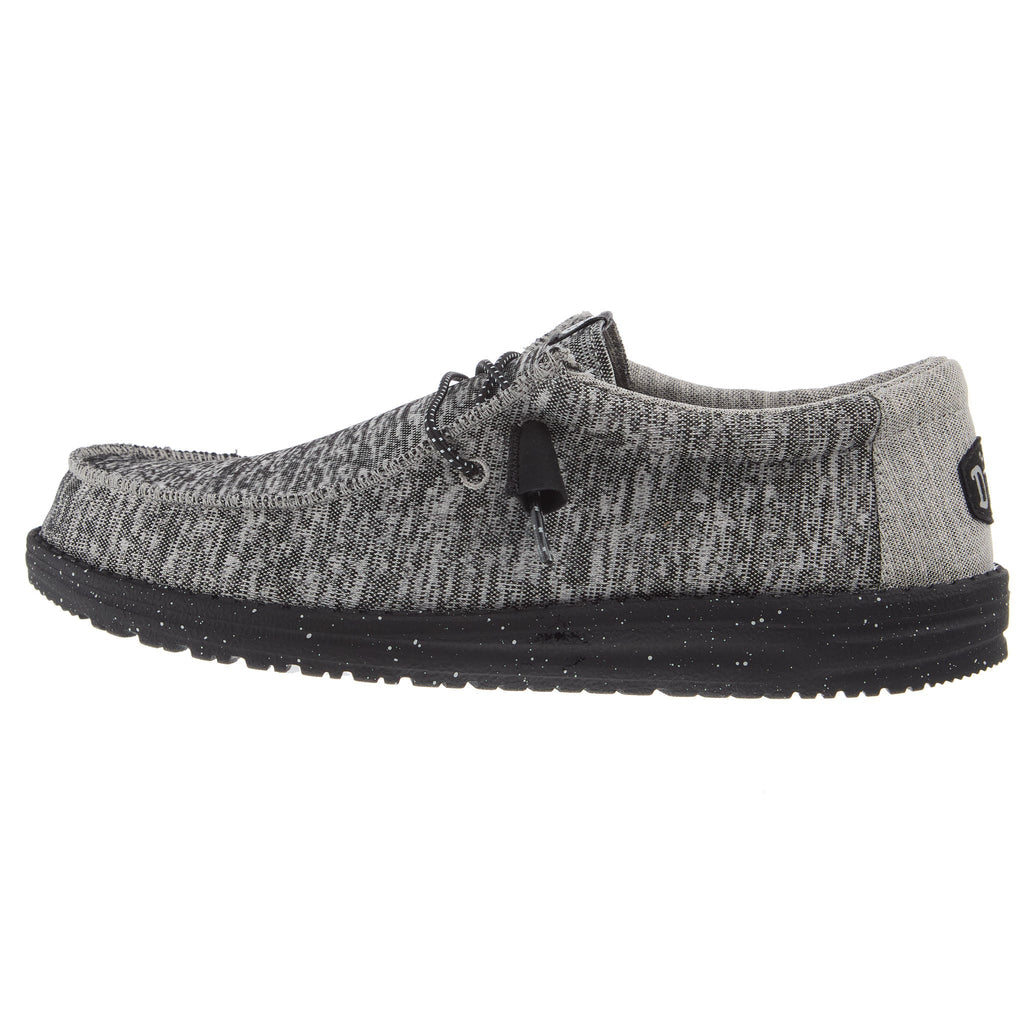 Hey Dude Mens Dark Grey Wally Sport Knit Casual Shoe