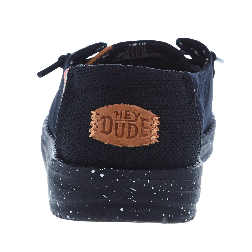 Hey Dude Youth Wendy Washed Canvas Black Casual Shoe