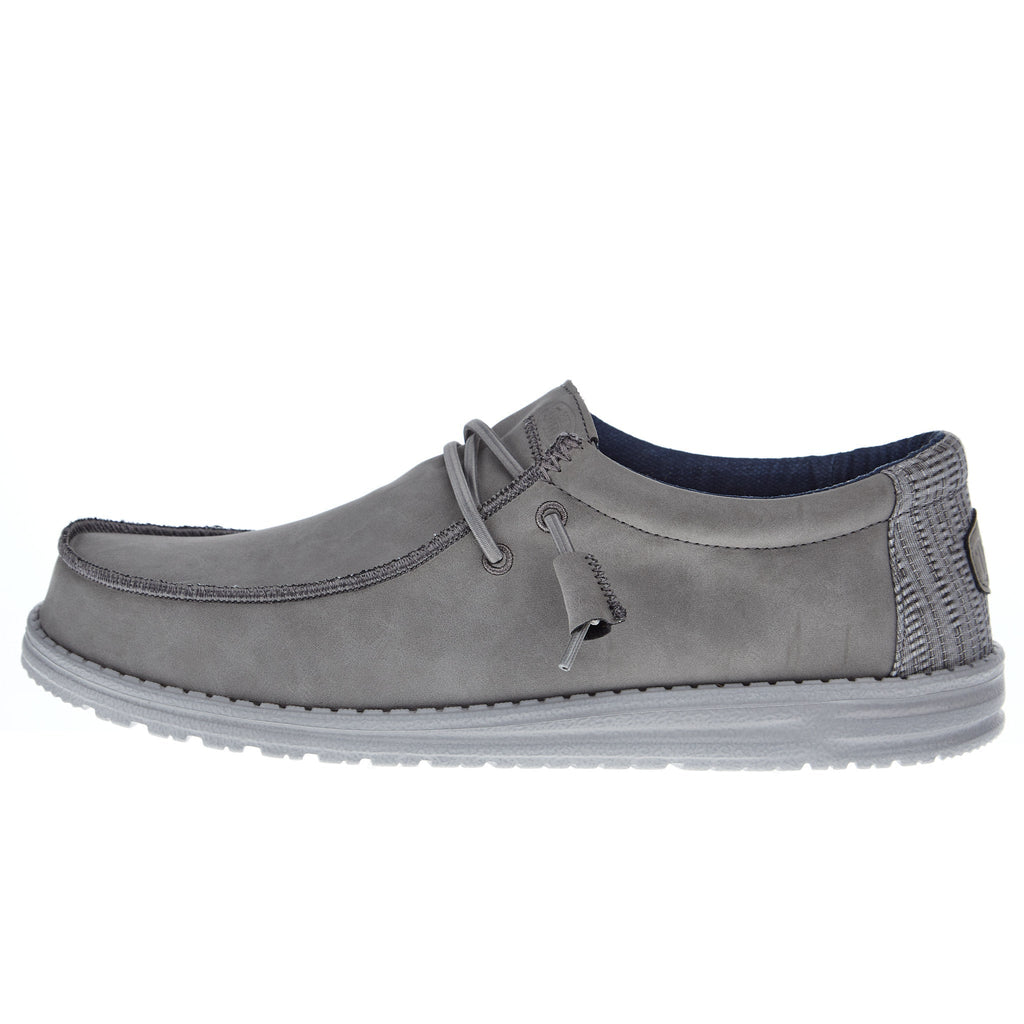 Hey Dude Men's Grey Wally Fabricated Leather Casual