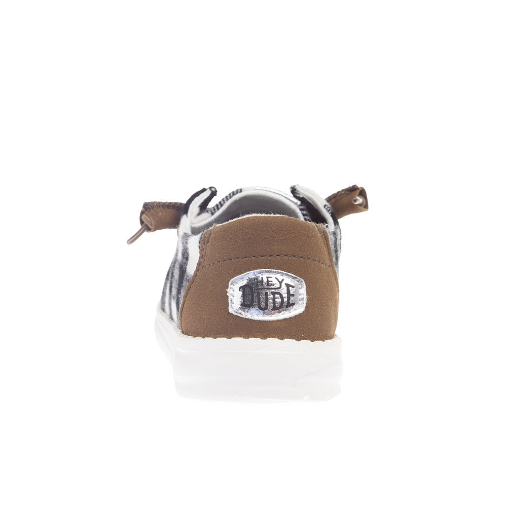 Hey Dude Women's Wendy Buffalo Plaid White and Black Casual