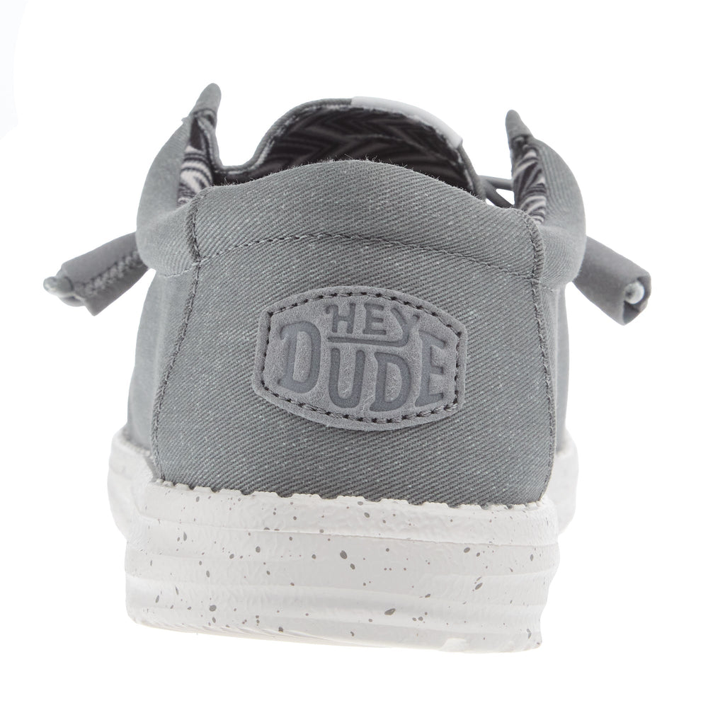 Hey Dude Mens Grey Wally Canvas Casual Shoe