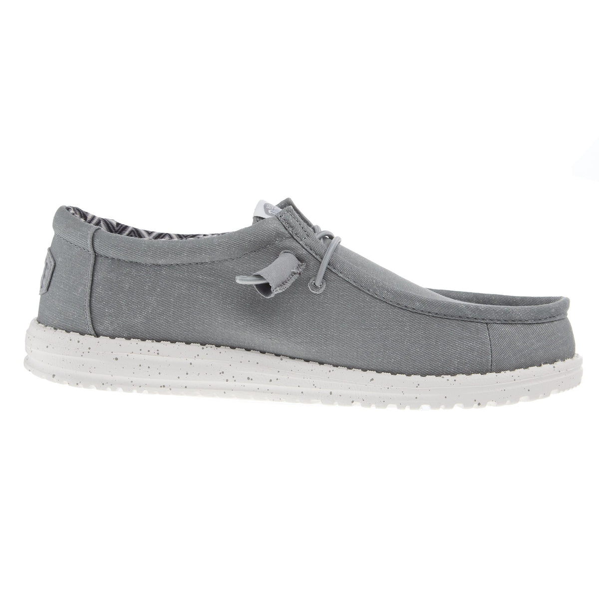 Hey Dude Mens Grey Wally Canvas Casual Shoe