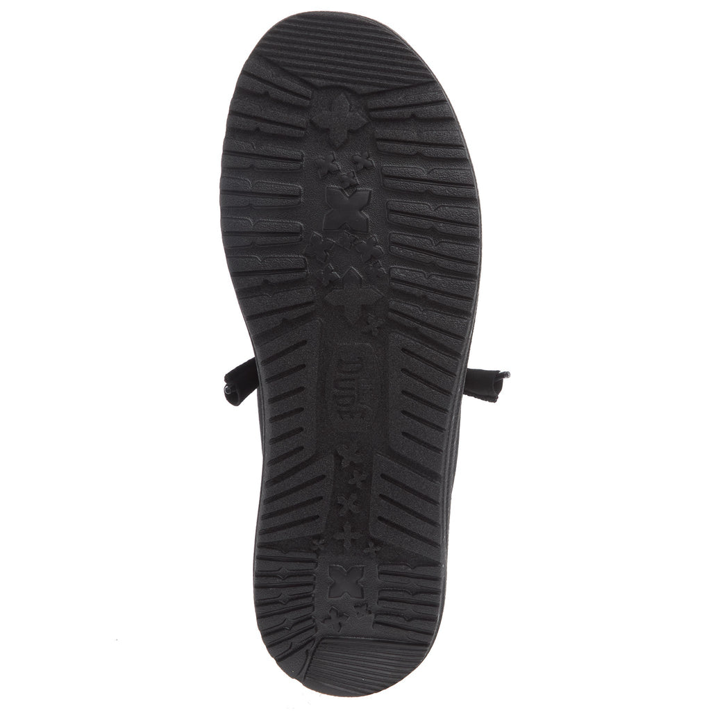 Hey Dude Men's Wally Canvas Black On Black Casual Shoe