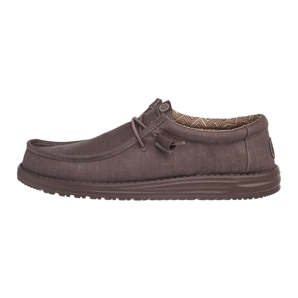 Hey Dude Men's Wally Taupe Stretch Canvas Casual