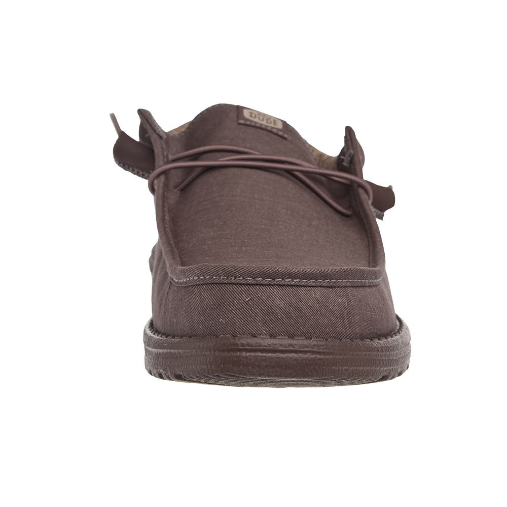 Hey Dude Men's Wally Taupe Stretch Canvas Casual