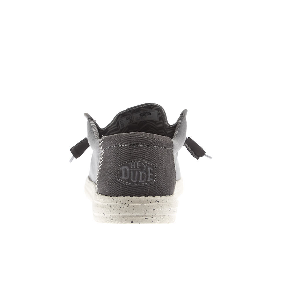 Hey Dude Men's Wally Stretch Canvas Grey Bone White Casual Shoe