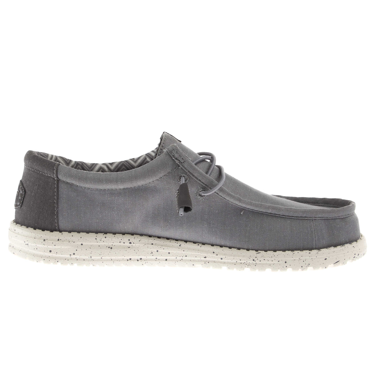 Hey Dude Men's Wally Stretch Canvas Grey Bone White Casual Shoe