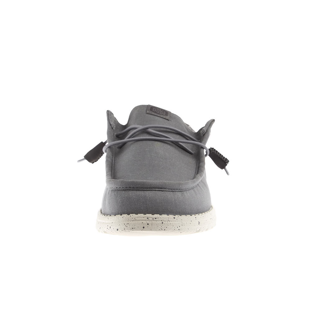 Hey Dude Men's Wally Stretch Canvas Grey Bone White Casual Shoe
