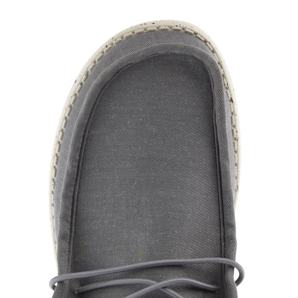 Hey Dude Men's Wally Stretch Canvas Grey Bone White Casual Shoe