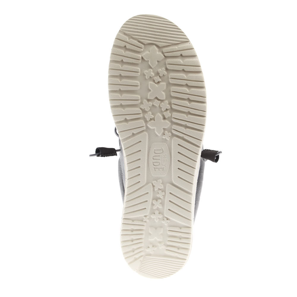 Hey Dude Men's Wally Stretch Canvas Grey Bone White Casual Shoe