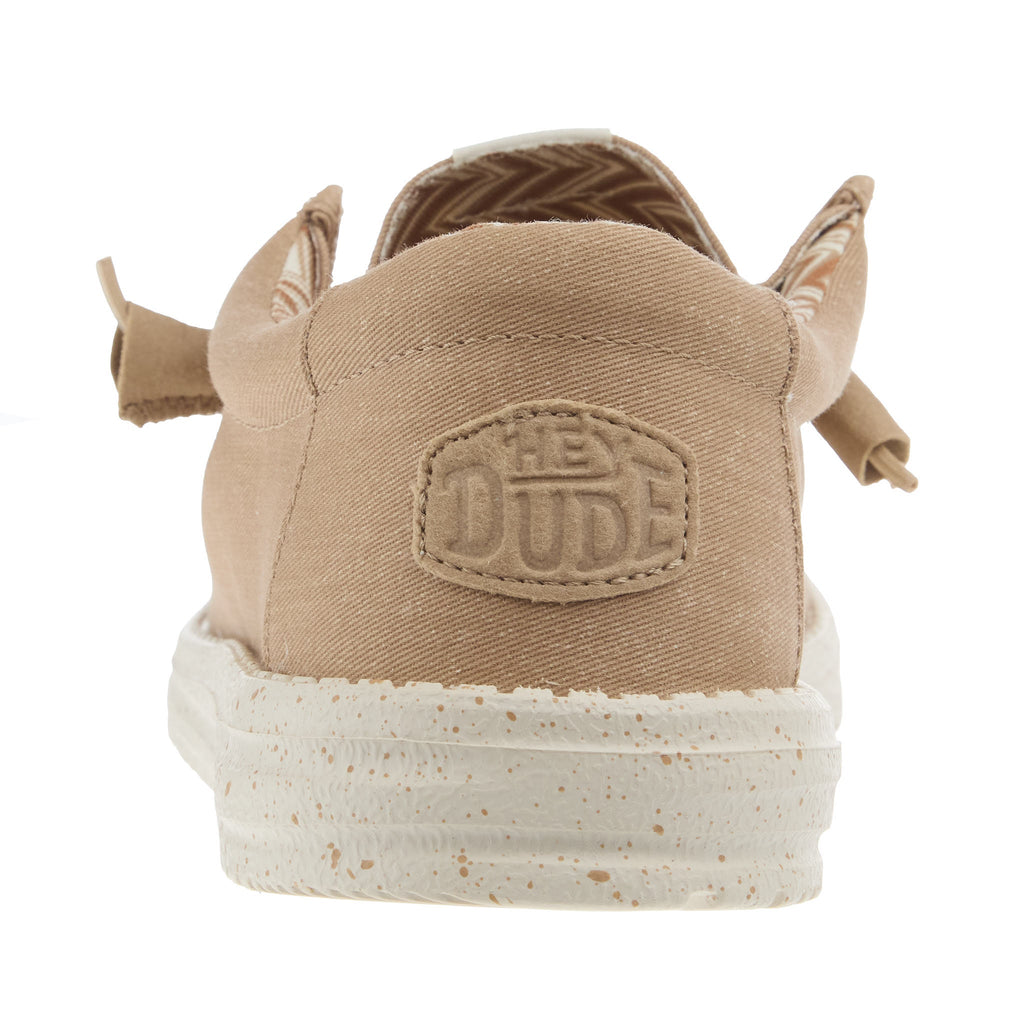 Hey Dude Mens Wally Canvas Tan Casual Shoe