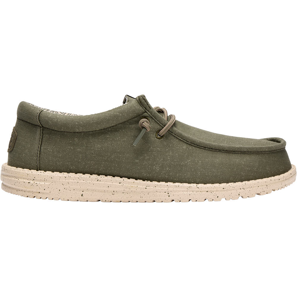 Hey Dude Men's Wally Stretch Canvas Tea Leaf Casual