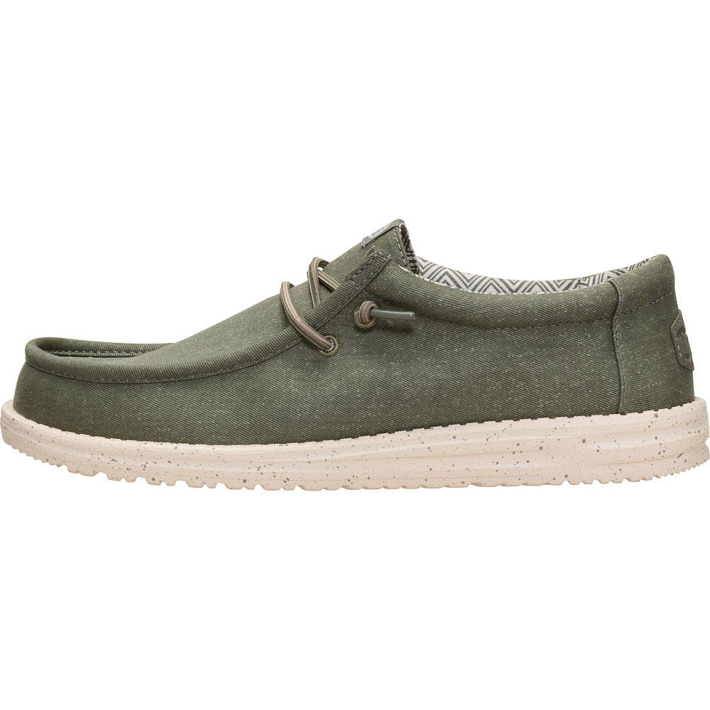 Hey Dude Men's Wally Stretch Canvas Tea Leaf Casual