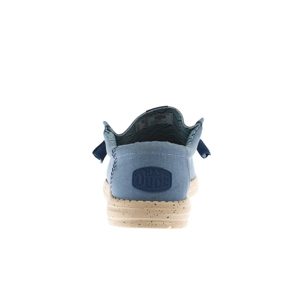 Hey Dude Men's Wally Stretch Canvas Faded Denim Casual Shoe