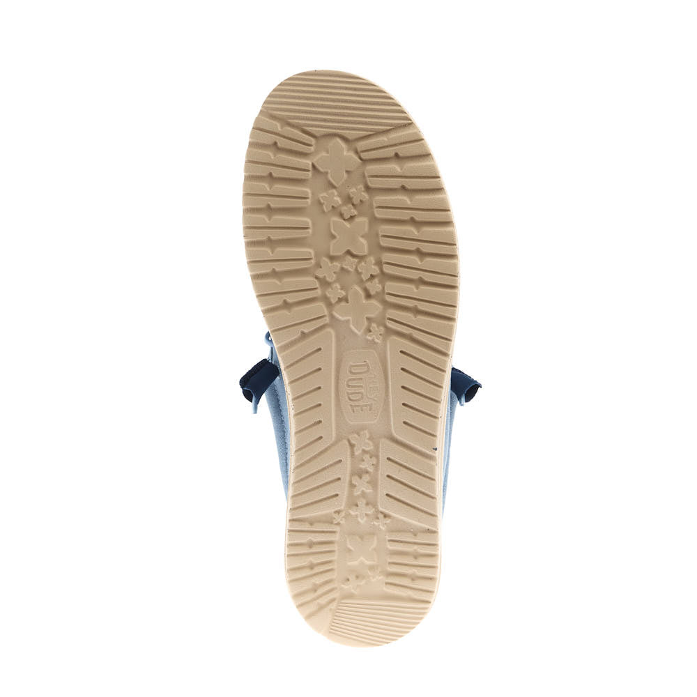 Hey Dude Men's Wally Stretch Canvas Faded Denim Casual Shoe