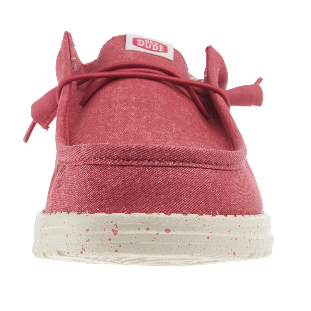 Hey Dude Mens Wally Canvas Red Casual Shoe